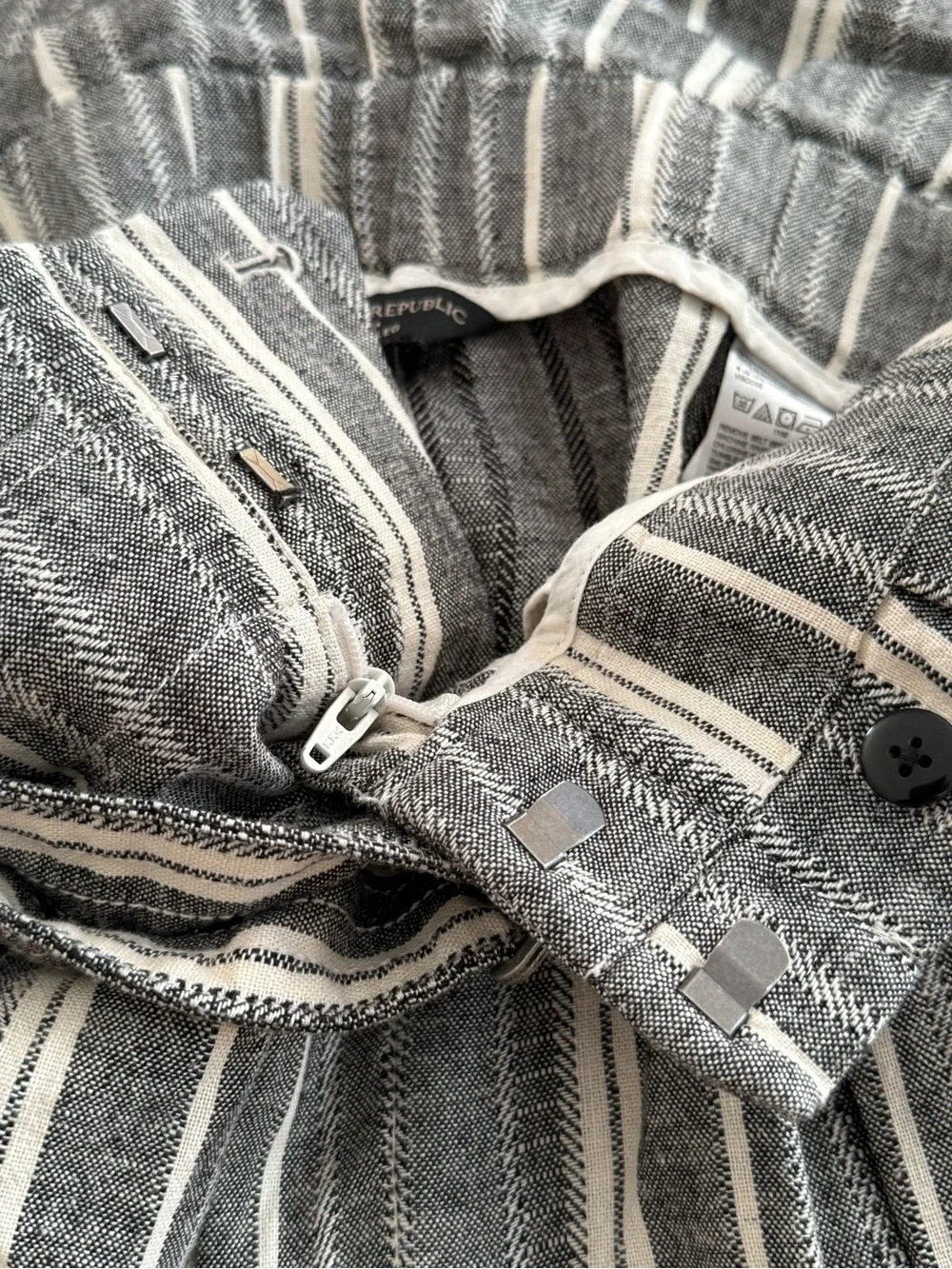 BANANA REPUBLIC FACTORY || Linen-Blend Paperbag Waist Wide-Leg Pants. Sz. 8